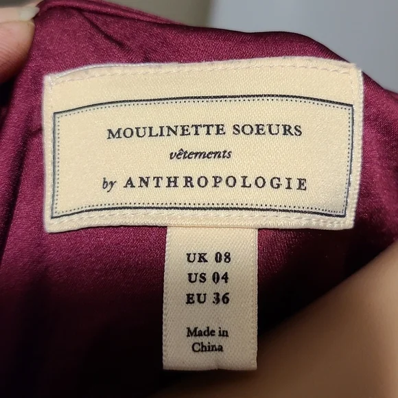 MOULINETTE SOEURS ANTHROPOLOGIE Wine Wrap Blouse - Picture 6 of 7